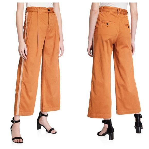 NWT Veronica Beard Jeans Ryder Wide Leg Crop in Terracotta Fall, size 24 - Picture 2 of 10